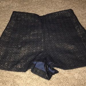 Black and Gold High Waisted Shorts